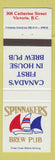 Matchbook Cover - Spinnakers' Brew Pub Victoria BC