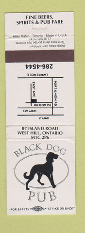 Matchbook Cover - Black Dog Pub West Hill ON