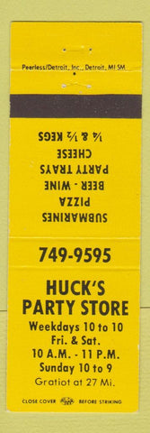 Matchbook Cover - Huck's Party Store Detroit MI