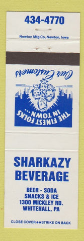Matchbook Cover - Sharkazy Beverage Whitehall PA
