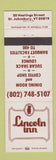 Matchbook Cover - Lincoln Inn St Johnsbury VT
