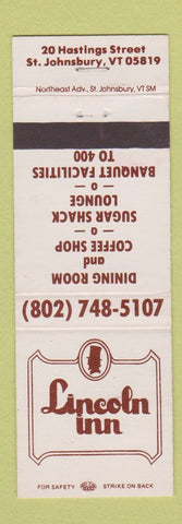 Matchbook Cover - Lincoln Inn St Johnsbury VT