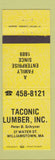 Matchbook Cover - Taconic Lumber Williamstown MA YELLOW