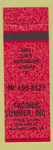 Matchbook Cover - Taconic Lumber Williamstown MA RED