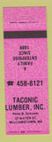 Matchbook Cover - Taconic Lumber Williamstown MA PINK