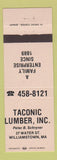 Matchbook Cover - Taconic Lumber Williamstown MA PEACH