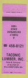 Matchbook Cover - Taconic Lumber Williamstown MA PINK