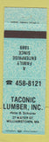 Matchbook Cover - Taconic Lumber Williamstown MA TEAL