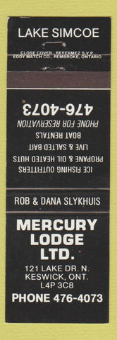 Matchbook Cover - Mercury Lodge Keswick ON