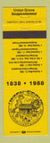 Matchbook Cover - Union Grove WI Sesquicentennial 1988