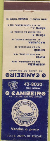 Matchbook Cover - O Camizeiro Stores Brazil