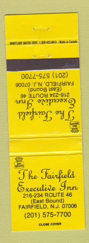 Matchbook Cover - Fairfield Executive Inn Fairfield NJ Best Western