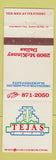 Matchbook Cover - Tejas Cafe Mexican Restaurant Dallas TX