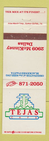 Matchbook Cover - Tejas Cafe Mexican Restaurant Dallas TX