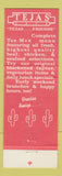 Matchbook Cover - Tejas Cafe Mexican Restaurant Dallas TX