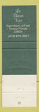 Matchbook Cover - Garden Caffe Malios Tampa FL