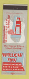 Matchbook Cover - Willow Inn Rawlins WY Chinese