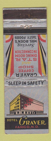 Matchbook Cover - Hotel Graver Fargo ND