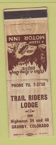 Matchbook Cover - Trail Riders Lodge Granby Colorado WEAR