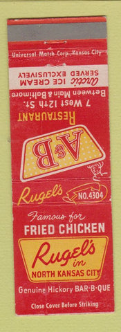Matchbook Cover - Rugel's Fried Chicken North Kansas City MO
