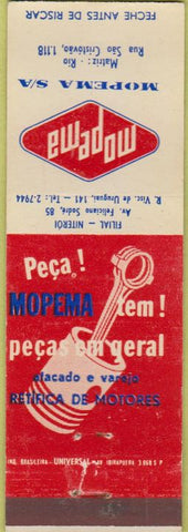 Matchbook Cover - Engine Parts? Brazil Rua Sao Cristovao