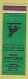 Matchbook Cover - Cody Cottages Motel Cody WY Buffalo Bill