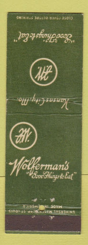 Matchbook Cover - Wolferman's Restaurant Kansas City MO WEAR