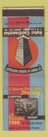 Matchbook Cover - Hotel Continental Kansas City MO
