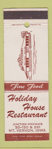 Matchbook Cover - Holiday Hosue Restaurant Mount Vernon IA