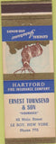 Matchbook Cover - Hartford Insurance Ernest Townsend Le Roy NY