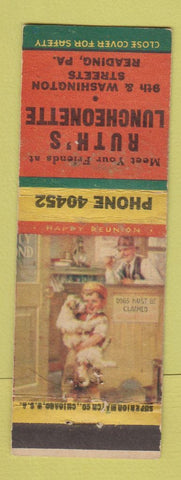 Matchbook Cover - Ruth's Luncheonette Reading PA WEAR