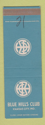 Matchbook Cover - Blue Hills Club Kansas City MO SAMPLE