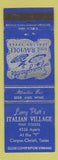 Matchbook Cover - Larry Platt's Italian Village Corpus Christi TX