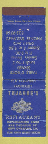 Matchbook Cover - Tujague's Restaurant New Orleans LA WEAR
