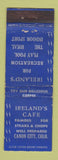 Matchbook Cover - Ireland's Cafe Canon City Colorado Federal WORN