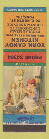 Matchbook Cover - York Candy Kitchen York PA