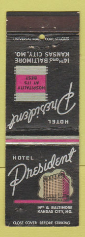 Matchbook Cover - Hotel President Kansas City MO
