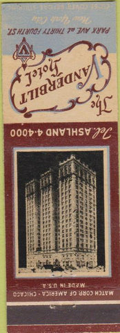 Matchbook Cover - Vanderbilt Hotel New York City