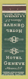 Matchbook Cover - Hotel Geneve Mexico DF