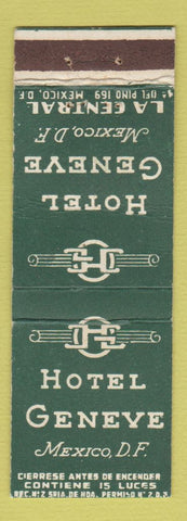 Matchbook Cover - Hotel Geneve Mexico DF