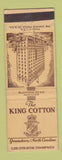 Matchbook Cover - King Cotton Hotel Greensboro NC