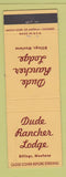 Matchbook Cover - Dude Rancher Lodge Billings MT