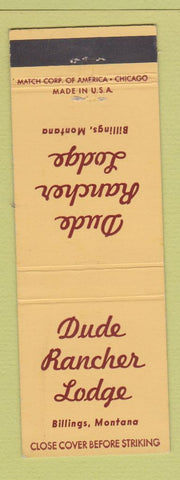 Matchbook Cover - Dude Rancher Lodge Billings MT