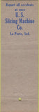 Matchbook Cover - Safety US Slicing Matchine LaPorte IN