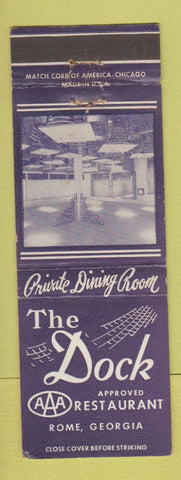 Matchbook Cover - The Dock Restaurant Rome GA