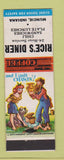 Matchbook Cover - Rice's diner Muncie IN hillbilly