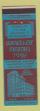 Matchbook Cover - Hotel Thomas Jefferson Tampa FL