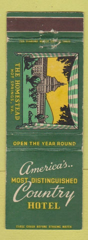 Matchbook Cover - Homestead Hotel Hot Springs VA