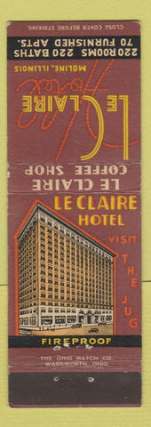 Matchbook Cover - Le Claire Hotel Moline IL