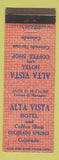Matchbook Cover - Alta Vista Hotel Colorado Springs